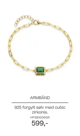 Bjørklund ARMBÅND 925 forgylt sølv med cubic zirkonia tilbud