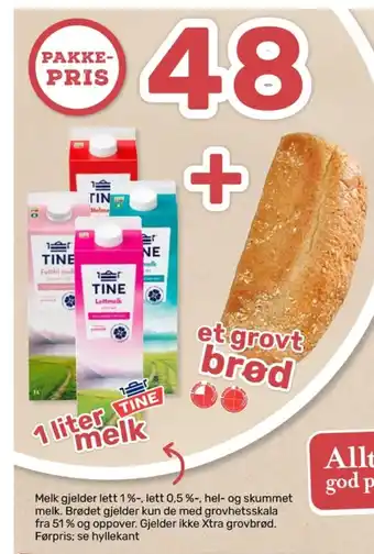 Matkroken Tine melk & brød tilbud