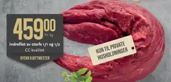 CC Mat Indrefilet av storfe 1/1 og 1/2 CC-kvalitet tilbud