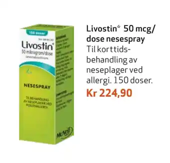 Apotek 1 Livostin 50 mcg/ dose nesespray tilbud
