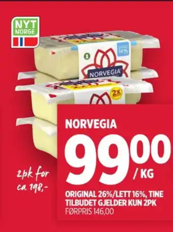 Meny Norvegia skæreost original tilbud