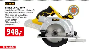 jem & fix SIRKELSAG 18 V tilbud