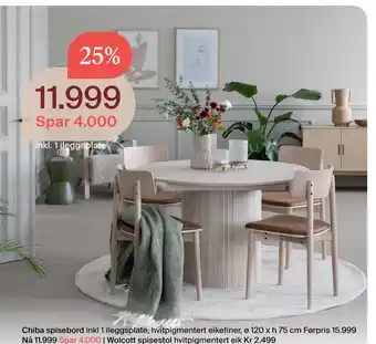Møbelringen Chiba spisebord tilbud