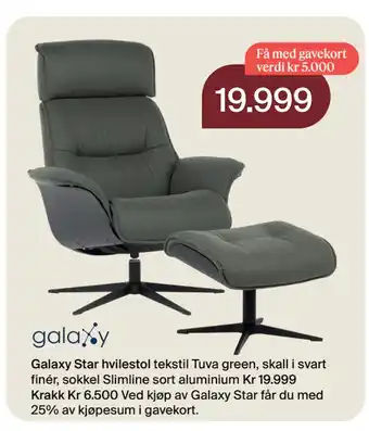 Møbelringen Galaxy Star hvilestol tilbud