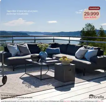 Møbelringen Lucas hjørnesofa Sunbrella tilbud