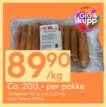 Gigaboks Grillpølser 90 g tilbud