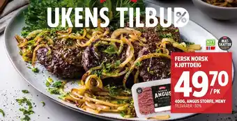 Meny FERSK NORSK KJØTTDEIG tilbud