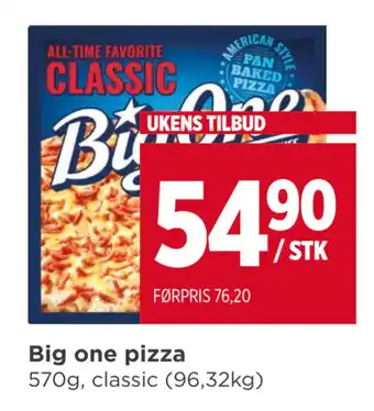 Meny Big one pizza tilbud