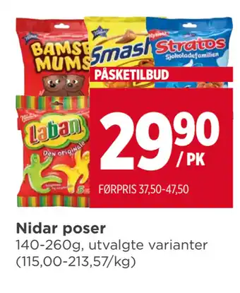 Meny Nidar poser tilbud