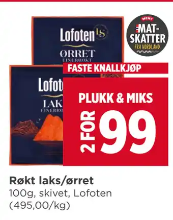 Meny Røkt laks/ørret tilbud