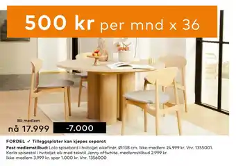 Skeidar Lola spisebord tilbud