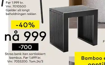 Skeidar Straa benk tilbud