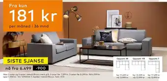 Skeidar Max 2-seter og 3-seter i tekstil Rocco mørk grå tilbud
