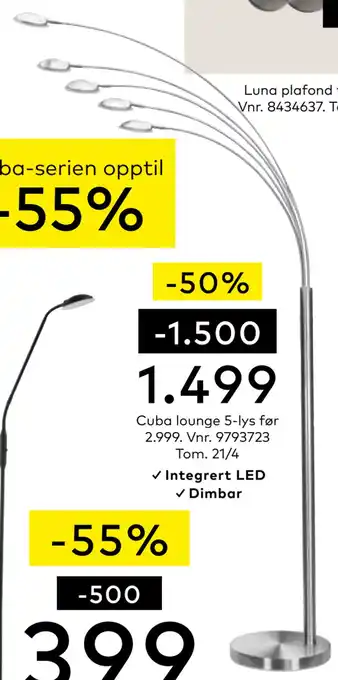 Skeidar Cuba lounge 5-lys tilbud