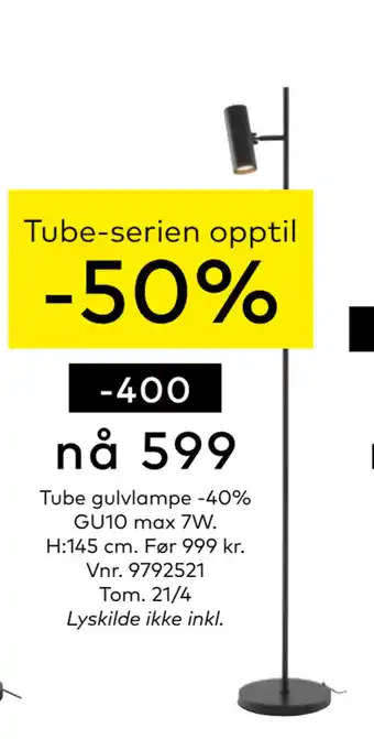 Skeidar Tube gulvlampe tilbud