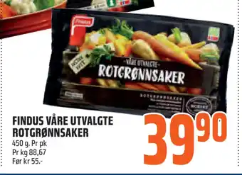 Coop Obs FINDUS VÅRE UTVALGTE ROTGRØNNSAKER tilbud