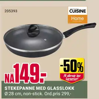 Europris STEKEPANNE MED GLASSLOKK tilbud
