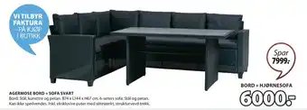 JYSK AGERMOSE BORD + SOFA SVART tilbud