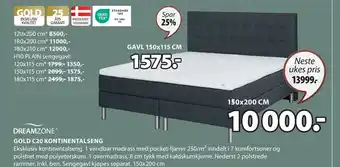 JYSK GOLD C20 KONTINENTALSENG tilbud