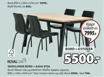 JYSK SKOVLUNDE BORD + ASAA STOL tilbud