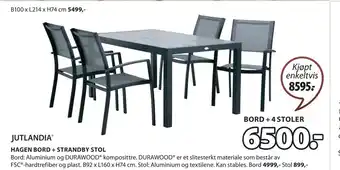 JYSK HAGEN BORD + STRANDBY STOL tilbud