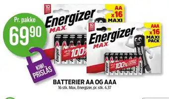 Kiwi BATTERIER AA OG AAA tilbud
