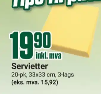 Europris Ukjent servietter tilbud