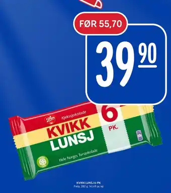 Rema 1000 Kvikk lunsj sjokoladebar tilbud