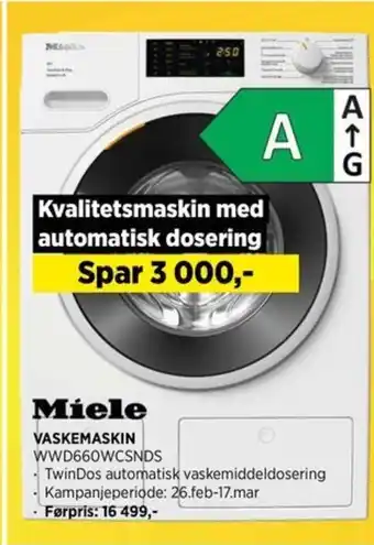 POWER Miele VASKEMASKIN WWD660WCSNDS tilbud