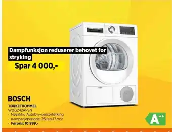 POWER BOSCH TØRKETROMMEL WQG242APSN tilbud