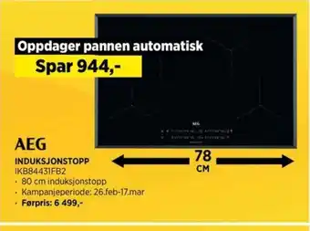 POWER AEG INDUKSJONSTOPP IKB84431FB2 tilbud