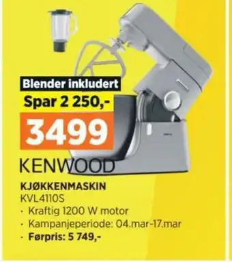 POWER KJØKKENMASKIN KVL4110S tilbud