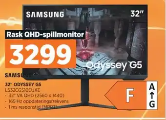 POWER SAMSUNG 32" ODYSSEY G5 LS32CG510EUXE tilbud