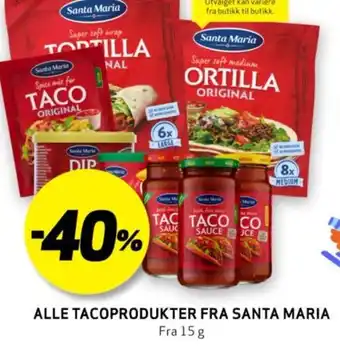 Bunnpris ALLE TACOPRODUKTER FRA SANTA MARIA tilbud