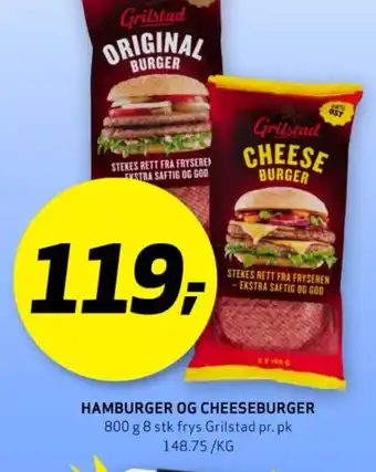 Bunnpris HAMBURGER OG CHEESEBURGER tilbud