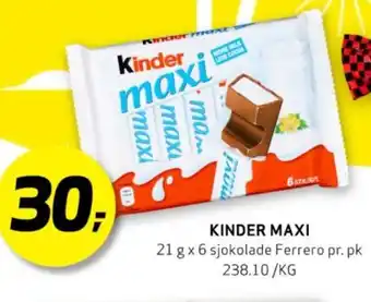 Bunnpris KINDER MAXI tilbud