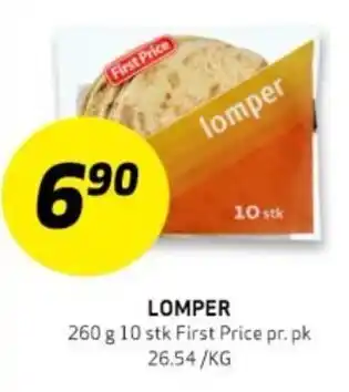 Bunnpris LOMPER First Price tilbud