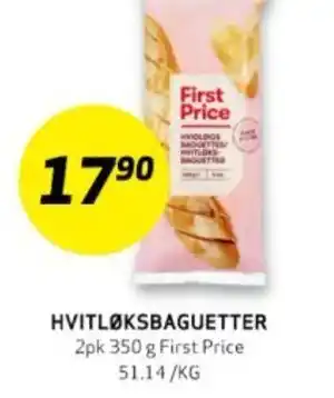 Bunnpris HVITLØKSBAGUETTER First Price tilbud
