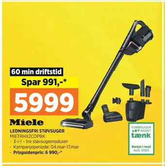 POWER LEDNINGSFRI STØVSUGER tilbud