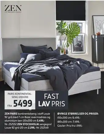 Bohus PARIS KONTINENTAL SENG 120X200 tilbud