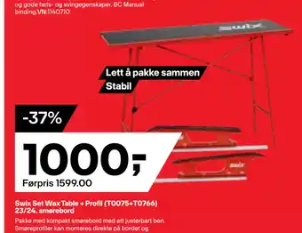 XXL Sport Swix Set Wax Table + Profil (T0075+T0766) 23/24, smørebord tilbud