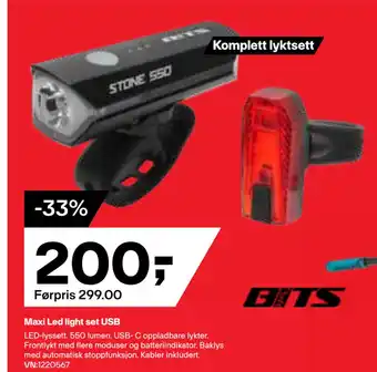 XXL Sport Maxi Led light set USB tilbud