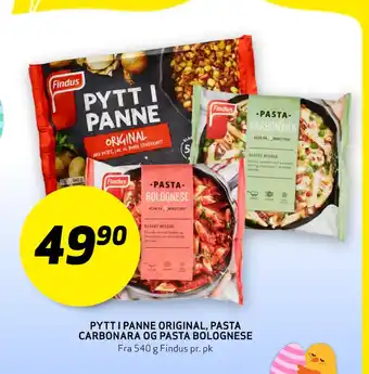 Bunnpris Pytt i Panne Original, Pasta Carbonara og Pasta Bolognese tilbud