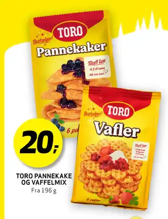 Bunnpris TORO Pannekaker og Vaffelmix tilbud