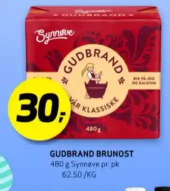 Bunnpris Synnøve finden gudbrandsdalsost tilbud