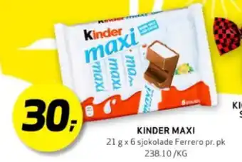 Bunnpris Maxi sjokoladebar tilbud