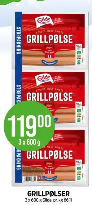 Kiwi Gilde grillpølser tilbud