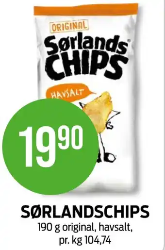 Kiwi Sørlandschips chips havsalt tilbud