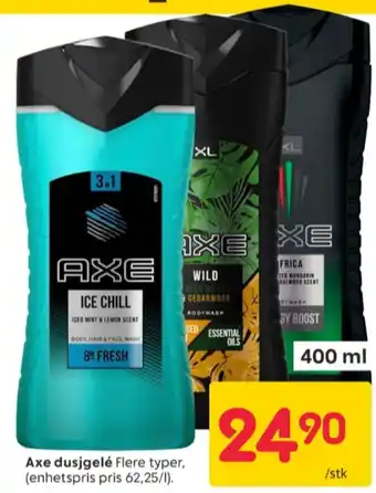 Rusta Axe dusjgel tilbud