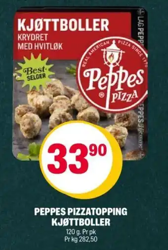 Coop Extra PEPPES PIZZATOPPING KJØTTBOLLER tilbud